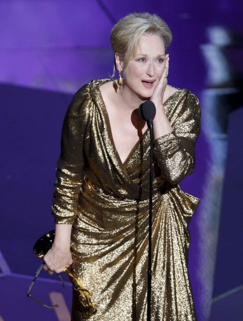 Actress Meryl Streep accepts the Oscar for Best Actress for her role in "The Iron Lady" at the 84th Academy Awards in Hollywood