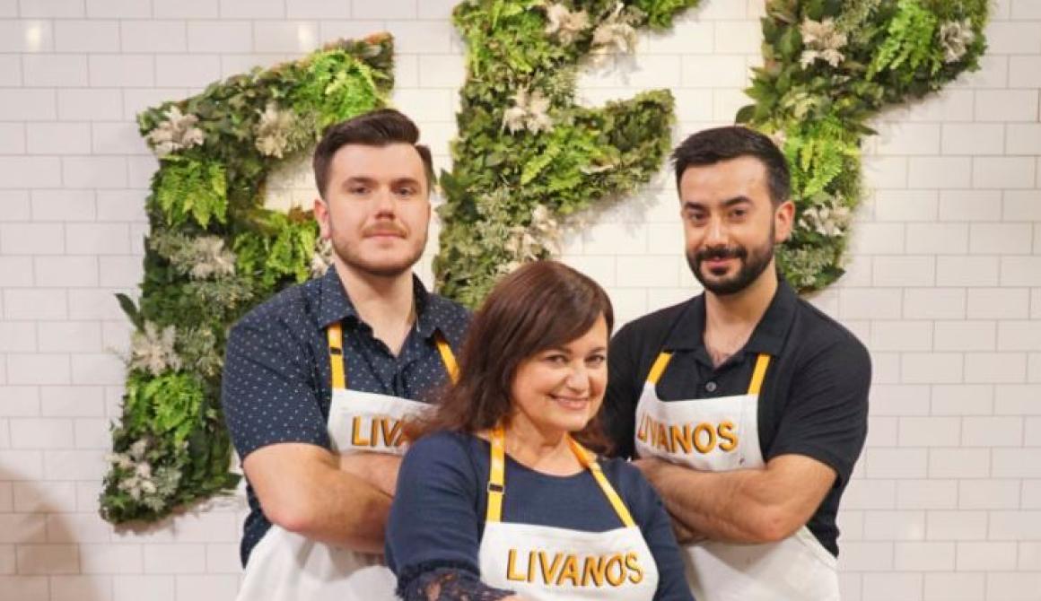 Λορένα, Ενρίκο και Τζόνι Λιβανός στο «Family Food Fight» του «ABC». Φωτογραφία: Ευγενική παραχώρηση στον «Ε.Κ.»/ABC/Eric McCandless
