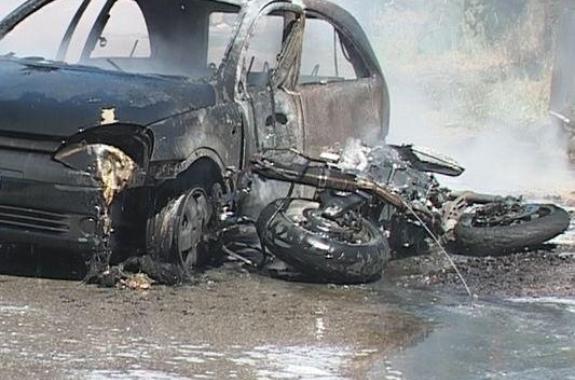 Σοβαρός τραυματισμός δικυκλιστή από τη σύγκρουση ΙΧ με μοτοσυκλέτα στην Ε.Ο. Καλλονής - Ερεσού